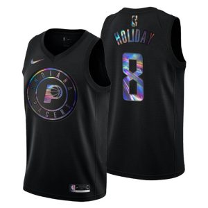 Indiana Pacers Trikot Justin Holiday #8 Iridescent Holographic Schwarz