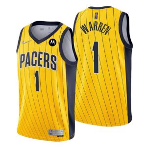 Indiana Pacers Trikot NO. 1 T.J. Warren Earned Edition Gold