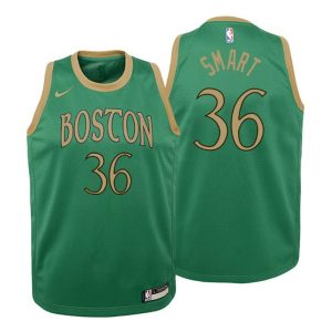 Kinder 2019-20 Boston Celtics Trikot #36 Marcus Smart City Kelly Grün Swingman