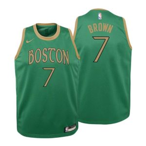 Kinder 2019-20 Boston Celtics Trikot #7 Jaylen Braun City Kelly Grün Swingman