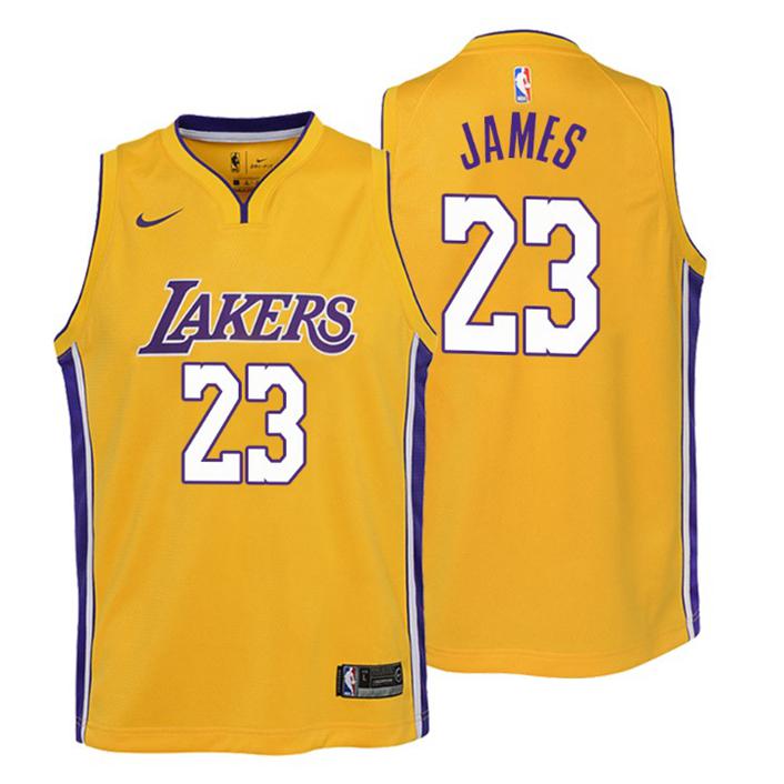Kinder 2019-20 Los Angeles Lakers Trikot #6 Lebron James Icon Gold Swingman