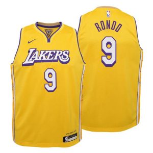 Kinder 2019-20 Los Angeles Lakers Trikot #9 Rajon Rondo City Gold Swingman