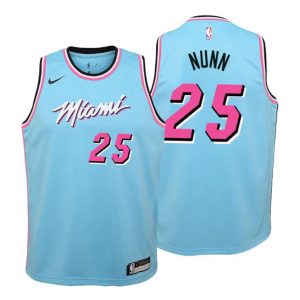 Kinder 2019-20 Miami Heat Trikot #25 Kendrick Nunn City Blau Swingman