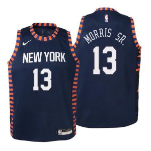 Kinder 2019-20 New York Knicks Trikot #13 Marcus Morris Sr. City Navy Swingman