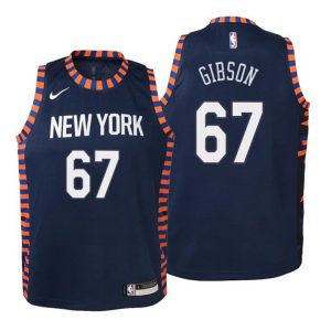 Kinder 2019-20 New York Knicks Trikot #67 Taj Gibson City Navy Swingman