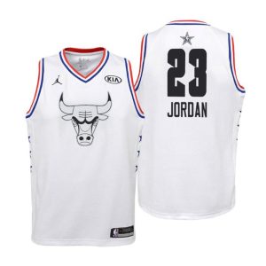 Kinder 2019 NBA All-Star Trikot Game Chicago Bulls Trikot #23 Michael Jordan Weiß Swingman