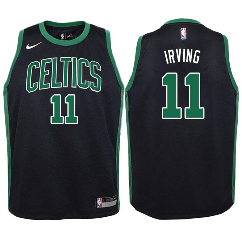 Kinder Boston Celtics Trikot #11 Kyrie Irving Schwarz Swingman -Statement Edition