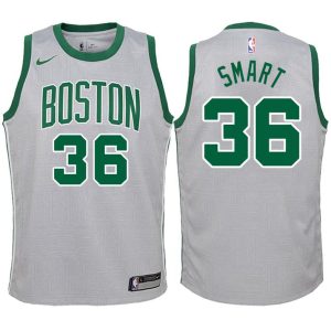 Kinder Boston Celtics Trikot #36 Marcus Smart Grau Swingman – City Edition