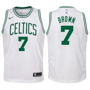 Kinder Boston Celtics Trikot #7 Jaylen Braun Weiß Swingman -Association Edition