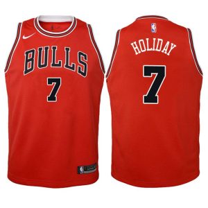 Kinder Chicago Bulls Trikot #7 Justin Holiday Rot Swingman – Icon Edition