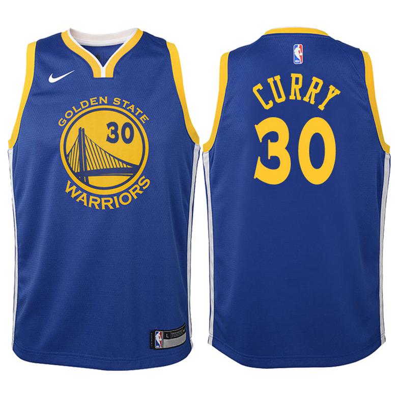 Kinder Golden State Warriors Trikot #30 Stephen Curry Blau Swingman -Icon Edition