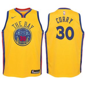 Kinder Golden State Warriors Trikot #30 Stephen Curry Gold Swingman – City Edition