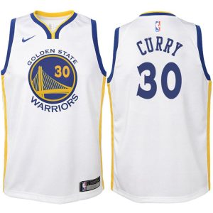 Kinder Golden State Warriors Trikot #30 Stephen Curry Weiß Swingman -Association Edition