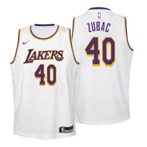Kinder Los Angeles Lakers Trikot #40 Ivica Zubac Association Weiß Swingman