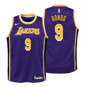 Kinder Los Angeles Lakers Trikot #9 Rajon Rondo Statement Lila Swingman
