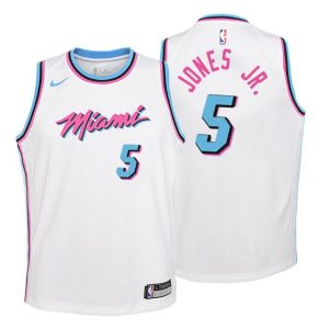 Kinder Miami Heat Trikot #5 Derrick Jones Jr. City Edition Weiß Swingman