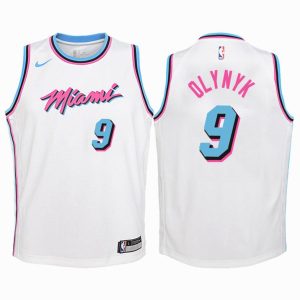 Kinder Miami Heat Trikot #9 Kelly Olynyk Weiß Swingman – City Edition Edition