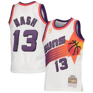 Kinder Mitchell & Ness Steve Nash Weiß Phoenix Suns Trikot 199697 Hardwood Classics Swingman