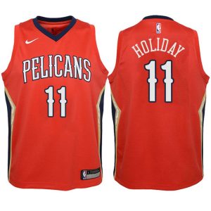 Kinder New Orleans Pelicans Trikot #11 Jrue Holiday Rot Swingman -Icon Edition