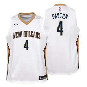 Kinder New Orleans Pelicans Trikot #4 Elfrid Payton Association Weiß Swingman