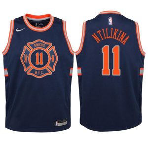 Kinder New York Knicks Trikot #11 Frank Ntilikina Navy Swingman – City Edition