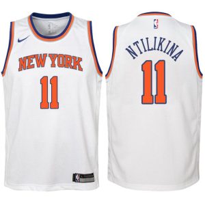Kinder New York Knicks Trikot #11 Frank Ntilikina Weiß Swingman -Association Edition
