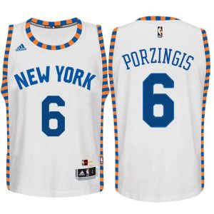 Kinder New York Knicks Trikot #6 Kristaps Porzingis Hardwood Classics Home Weiß