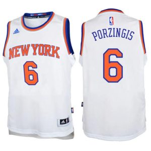 Kinder New York Knicks Trikot #6 Kristaps Porzingis Home Weiß Swingman