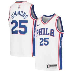 Kinder Nike Ben Simmons Weiß Philadelphia 76ers Trikot Swingman
