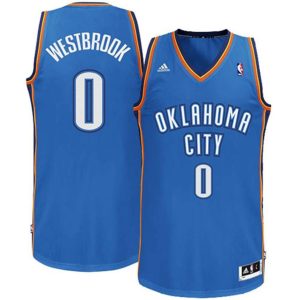 Kinder Oklahoma City Thunder Trikot #0 Russell Westbrook Revolution 30 Swingman Road Royal Blau