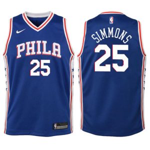 Kinder Philadelphia 76ers Trikot #25 Ben Simmons Blau Swingman -Icon Edition