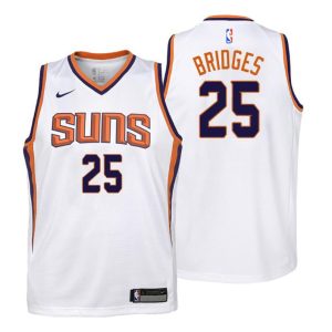 Kinder Phoenix Suns Trikot #25 Mikal Bridges Association Weiß Swingman