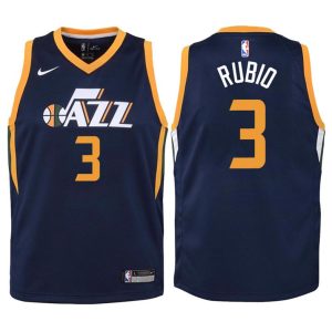 Kinder Utah Jazz Trikot #3 Ricky Rubio Navy Swingman -Icon Edition