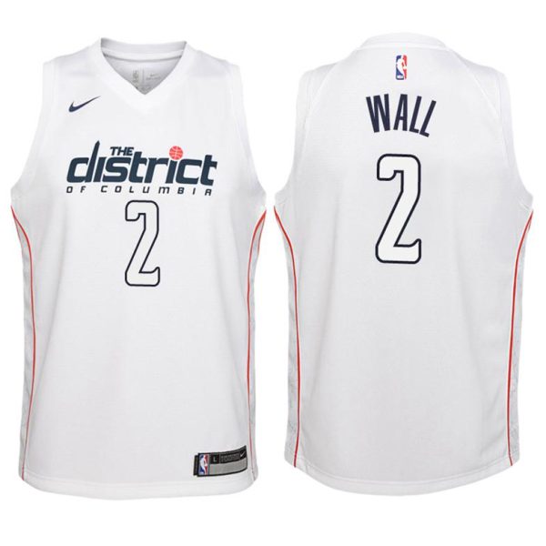 Kinder Washington Wizards Trikot #2 John Wall Weiß Swingman – City Edition