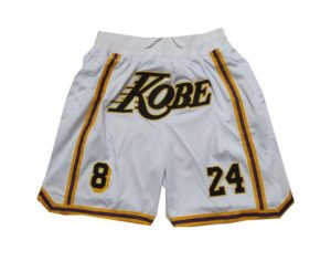 Kobe Bryant 8-24 Weiß Los Angeles Lakers Shorts