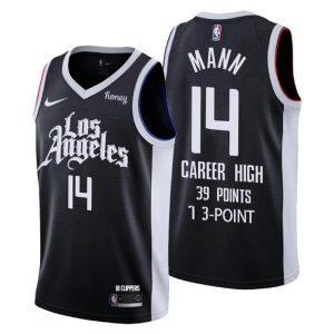 Los Angeles Clippers Trikot Terance Mann No. 14 New Career High 39 Points Schwarz