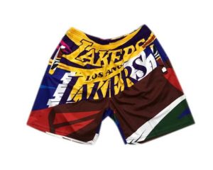 Los Angeles Lakers Rainbow Big Face Basketball Shorts