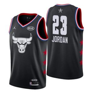 Men 2019 NBA All-Star Trikot Game Chicago Bulls Trikot #23 Michael Jordan Schwarz Swingman