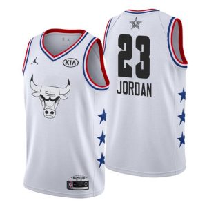 Men 2019 NBA All-Star Trikot Game Chicago Bulls Trikot #23 Michael Jordan Weiß Swingman