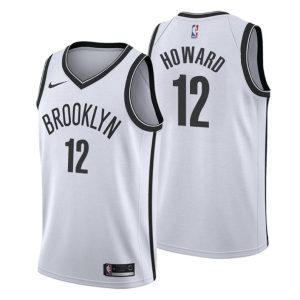 Men Brooklyn Nets Trikot #12 Dwight Howard Association Weiß Swingman