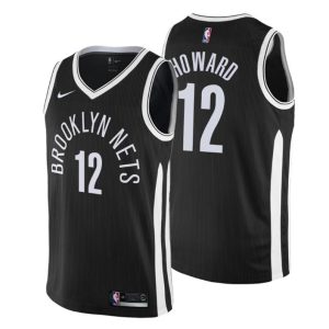 Men Brooklyn Nets Trikot #12 Dwight Howard City Edition Schwarz Swingman