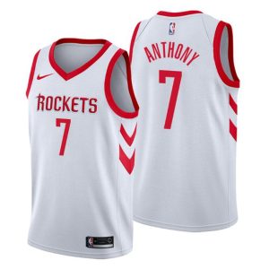 Men Houston Rockets Trikot #7 Carmelo Anthony Association Weiß Swingman