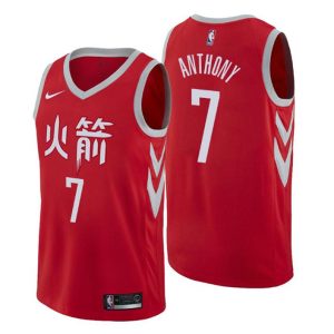 Men Houston Rockets Trikot #7 Carmelo Anthony City Edition Rot Swingman