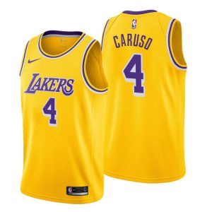 Men Los Angeles Lakers Trikot #4 Alex Caruso Icon Edition Gold Swingman