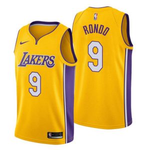 Men Los Angeles Lakers Trikot #9 Rajon Rondo Icon Edition Gold Swingman