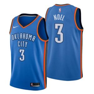 Men Oklahoma City Thunder Trikot #3 Nerlens Noel Icon Edition Blau Swingman