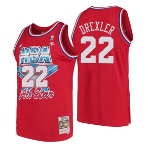 Mitchell & Ness Herren Portland Trail Blazers Trikot #22 Clyde Drexler 1991 NBA All-Star Trikot Rot Swingman