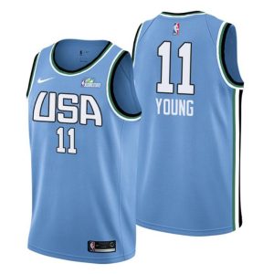 NBA All-Star Trikot Rising Stars Challenge Game Team World #11 Trae Young Blau Swingman – Herren