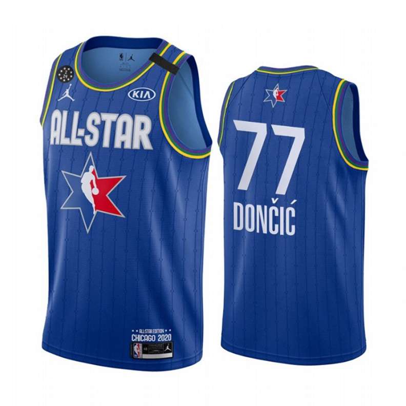 NBA Dallas Mavericks Trikot Luka Doncic 77 2020 All-Star Trikot Jordan Brand Blau Swingman – Herren