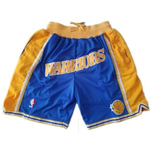 NBA Golden State Warriors Herren Pocket Shorts Blau Swingman
